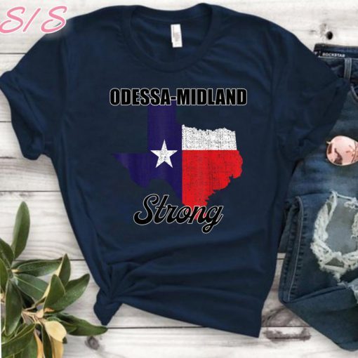 Odessa Midland StrongTexas Map Tee Shirt