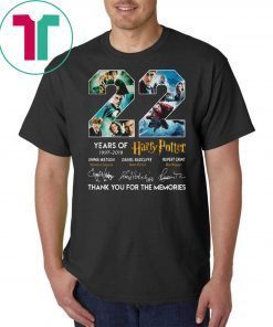 22 years of harry potter 1997-2019 thank you for the memories signatures shirt