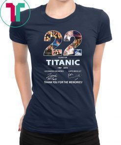 22 years of titanic 1997-2019 signature thank you for the memories shirt