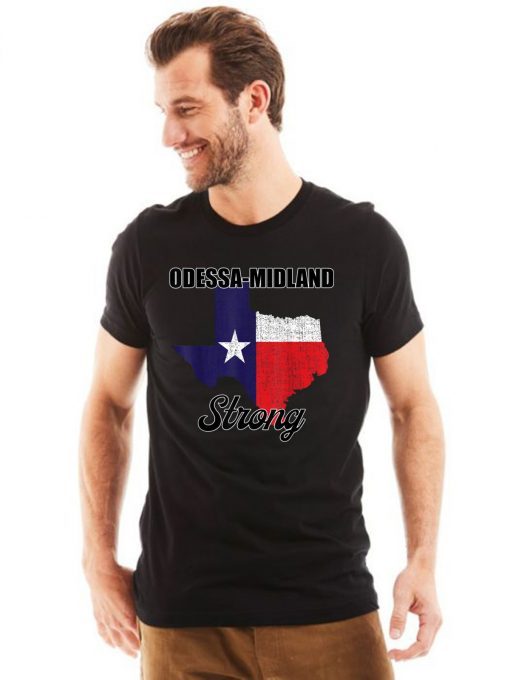 Odessa Midland StrongTexas Map Tee Shirt