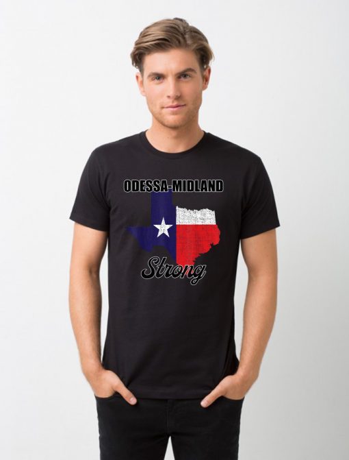 Odessa Midland StrongTexas Map Tee Shirt