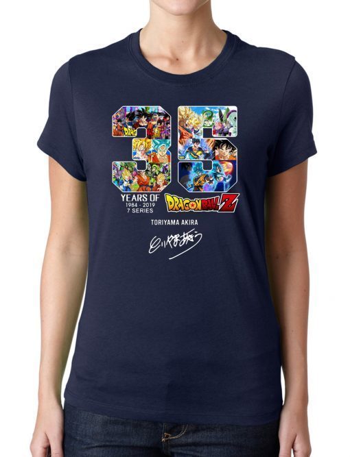 35 years of dragon ball z 1984-2019 7 series toriyama akira signature shirt