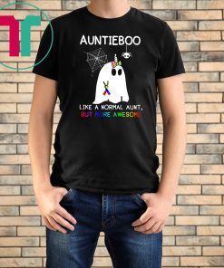 Auntieboo like a normal aunt but more awesome cancer ribbon shirt