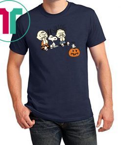 Boo Snoopy Charlie Brown And Linus Van Pelt Frightened Of Ghost Halloween Kids T-shirt