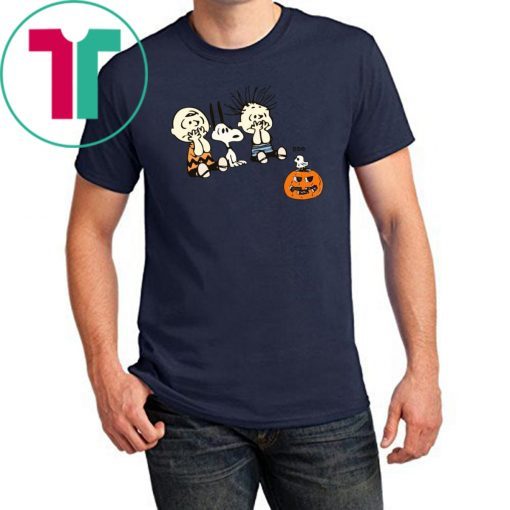 Boo Snoopy Charlie Brown And Linus Van Pelt Frightened Of Ghost Halloween Kids T-shirt