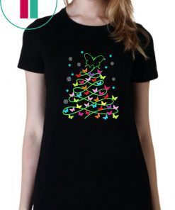 Butterfly Christmas tree Tee Shirt