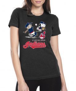 Charlie Brown Snoopy Cleveland Indians Classic Tee Shirt