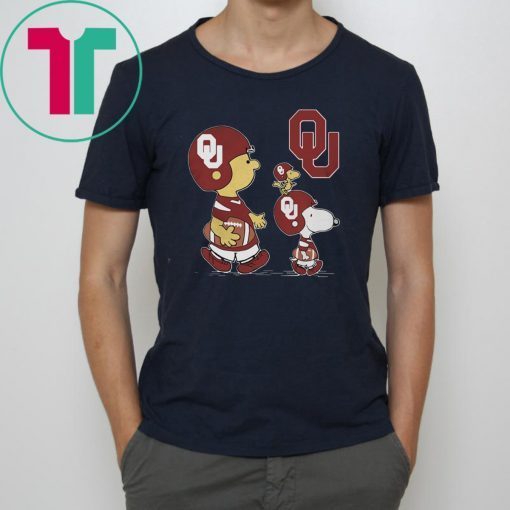 Charlie brown snoopy and woodstock oklahoma sooners nfl shirt