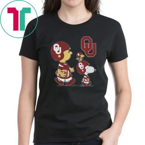 Charlie brown snoopy and woodstock oklahoma sooners nfl shirt