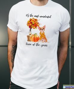 Chihuahua It’s The Most Wonderful Time Of The Year Fall Autumn Maple Leaf Shirt