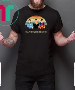 Cool Brothers Happiness Begins Vintage Shirt