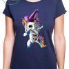 Dabbing Skeleton Unicorn Halloween Kids T-shirt