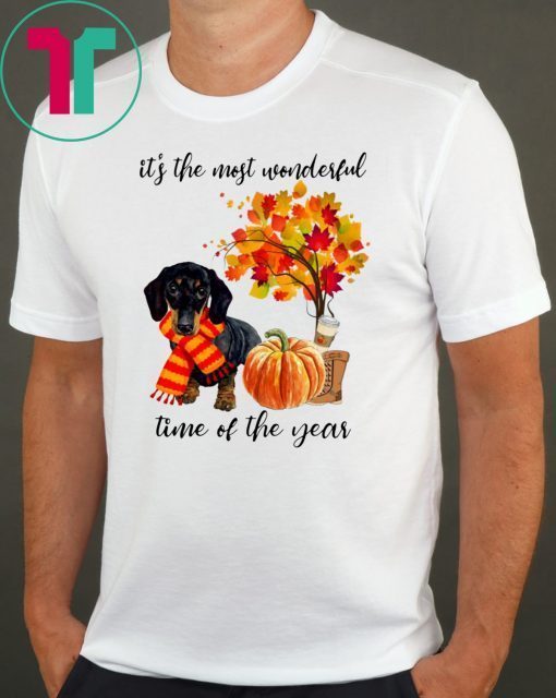 Dachshund It’s The Most Wonderful Time Of The Year Fall Autumn Maple Leaf Shirt