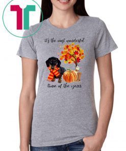 Dachshund It’s The Most Wonderful Time Of The Year Fall Autumn Maple Leaf Shirt