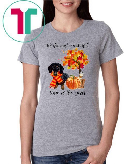 Dachshund It’s The Most Wonderful Time Of The Year Fall Autumn Maple Leaf Shirt