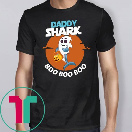 Daddy Shark Boo Boo Boo Shark Ghost Halloween T-Shirt