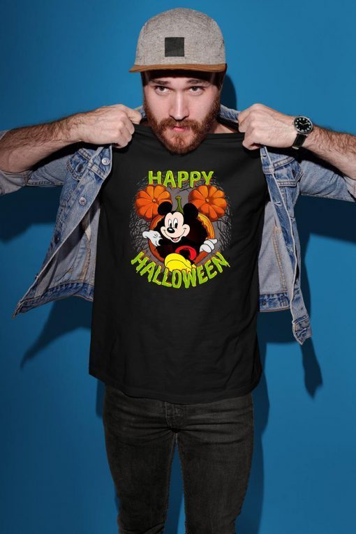 Disney mickey mouse pumpkin happy halloween Shirt