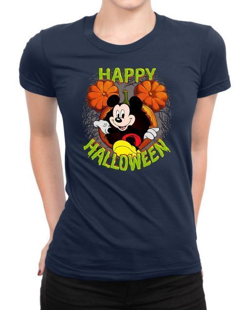 Disney mickey mouse pumpkin happy halloween Shirt