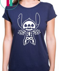 Disney stitch halloween skeleton shirt