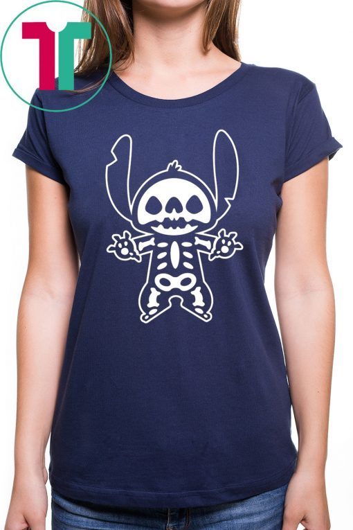 Disney stitch halloween skeleton shirt