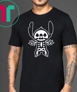 Disney stitch halloween skeleton shirt