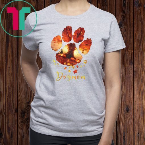 Dog paws mom autumn leaves halloween shirt