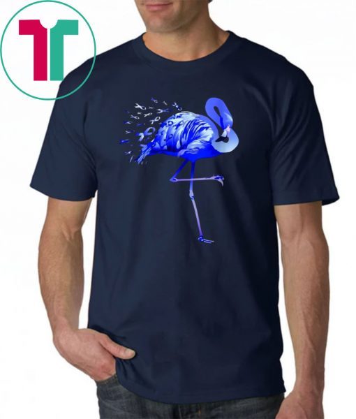 Flamingo Blue Ribbon Colon Cancer Awareness Shirt