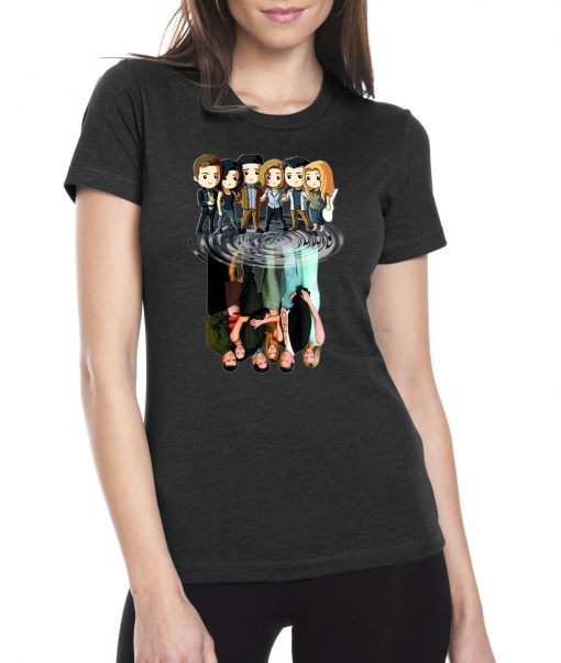 Friends tv characters chibi water reflection shirt