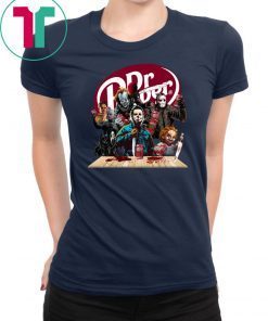 Funny Halloween Horror Characters Drinking Dr Pepper T-Shirt