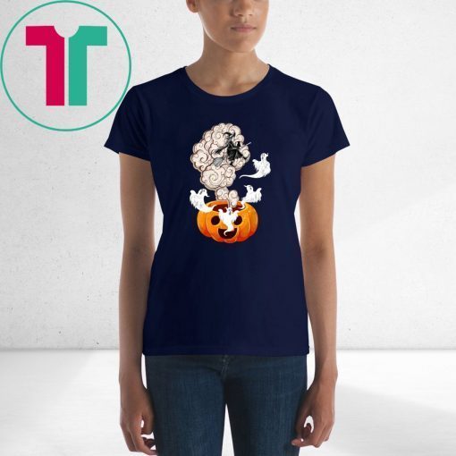 Ghosts And Witch Flying Out Of The Pumpkin T-shirt