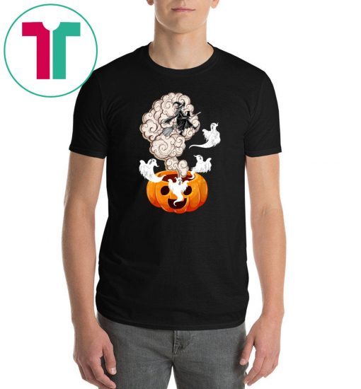 Ghosts And Witch Flying Out Of The Pumpkin T-shirt