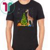 Giraffe and christmas tree shirt