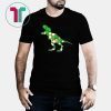 Green polka dot t-rex dinosaur international dot day shirt