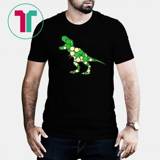 Green polka dot t-rex dinosaur international dot day shirt