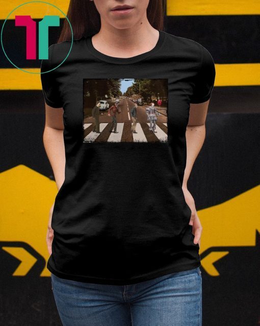 Halloween abbey road horror movie characters shirt