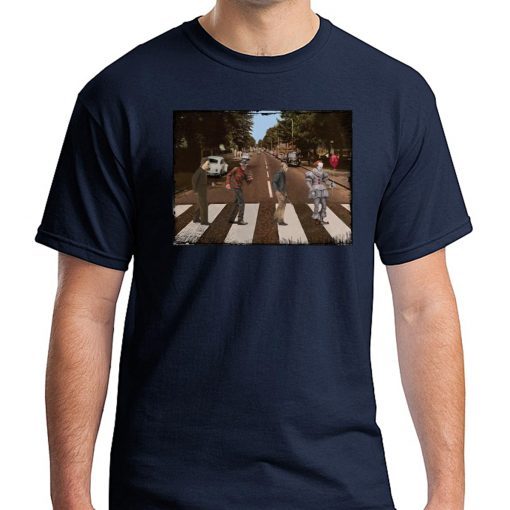 Halloween abbey road horror movie characters shirt