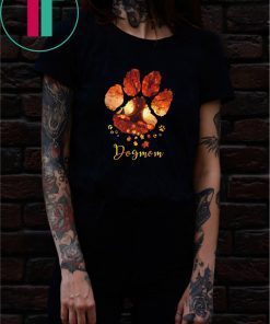 Halloween dog paws mom autumn leaves Offcial Tee Shirt