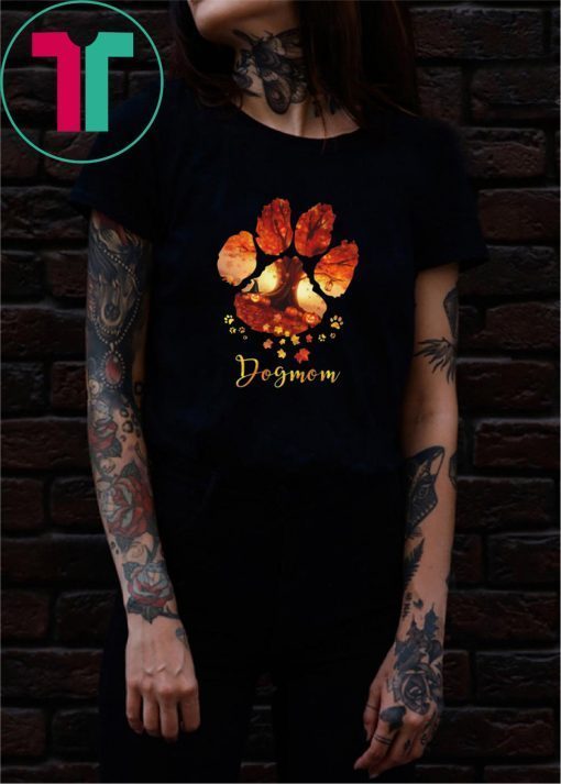 Halloween dog paws mom autumn leaves Offcial Tee Shirt