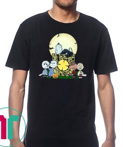 Halloween slash snoopy charlie brown style horror character shirt