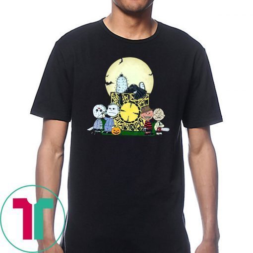 Halloween slash snoopy charlie brown style horror character shirt