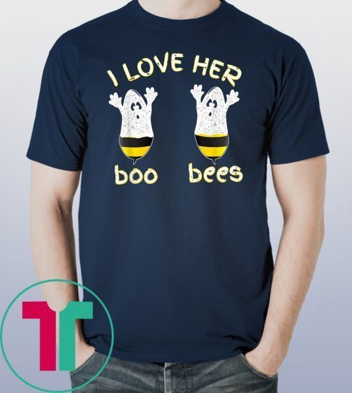 I Love Her Boo Bees Couples Halloween T-Shirt