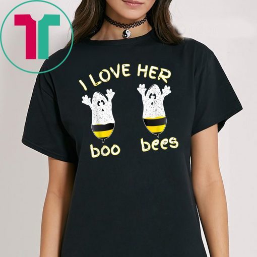 I Love Her Boo Bees Couples Halloween T-Shirt