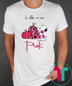In october we wear pink snoopy pink pumpkin breast cancer awarenes Shirt