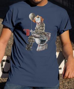It pennywise new orleans saints sitting on carolina panthers shirt