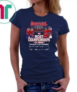 Montreal the most championships 24 times stanley cup winners signatures shirt