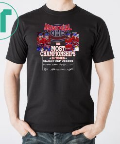 Montreal the most championships 24 times stanley cup winners signatures shirt