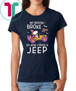 My Broom Broke So Now I Drive A Jeep Snoopy Halloween T-shirt