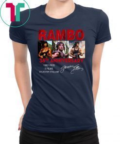 Rambo 38th anniversary 1982-2020 5 films sylvester stallone signature shirt