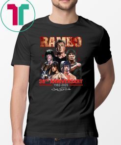 Rambo 38th anniversary 1982-2020 signature shirt