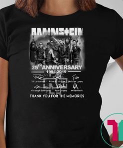 Rammstein 25th anniversary 1994-2019 signatures thank you for the memories shirt